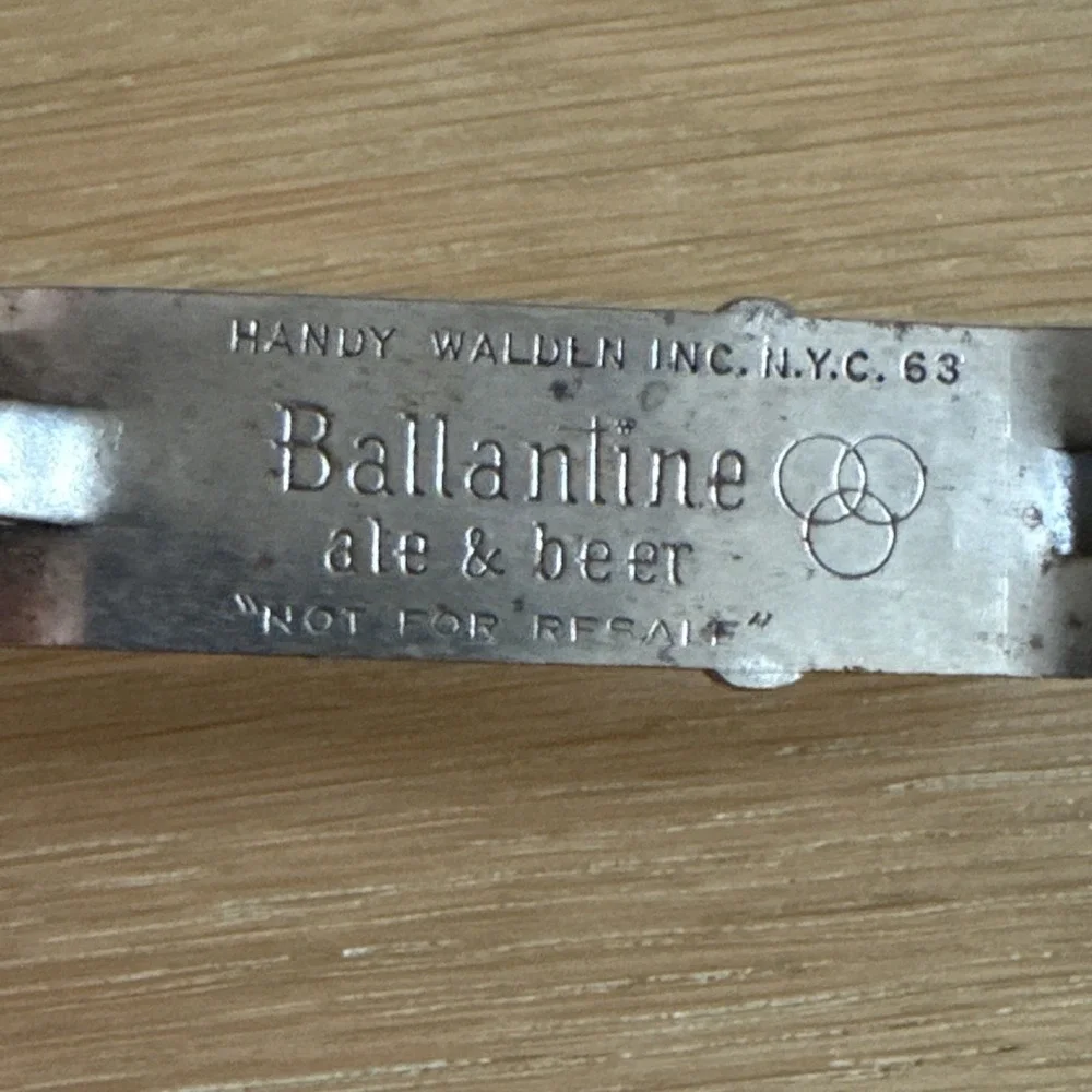 Ballantine Ale & Beer Can Bottle Opener  Metal Vintage Antique Free Shipping